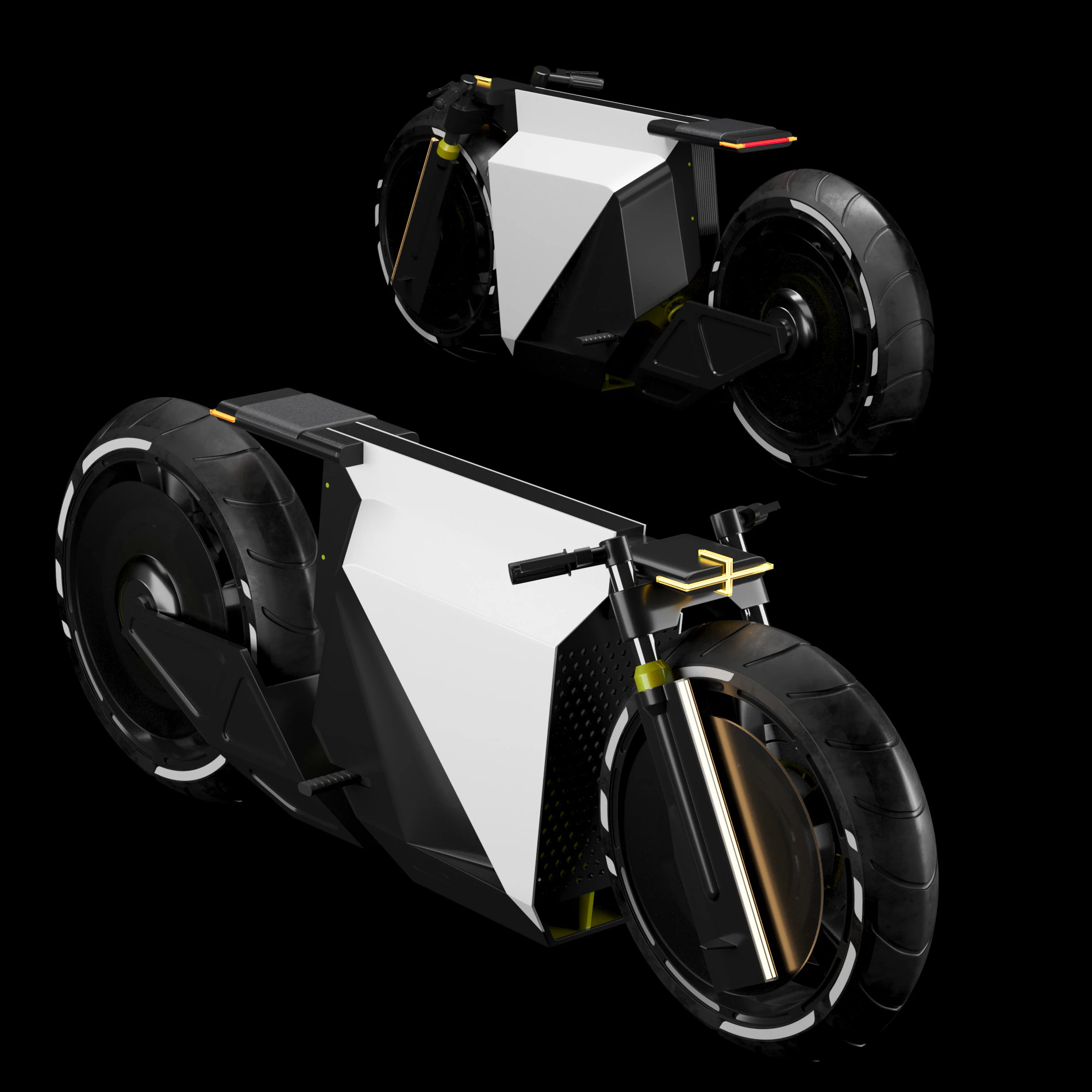 Concept motorcycle 3D Model .c4d .max .obj .3ds .fbx .stl .blend 