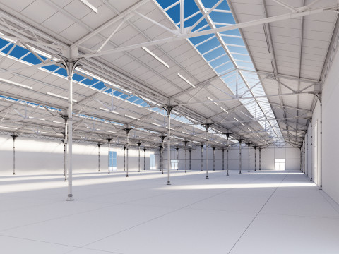 Industrial buildin with interior 1 Modello 3D