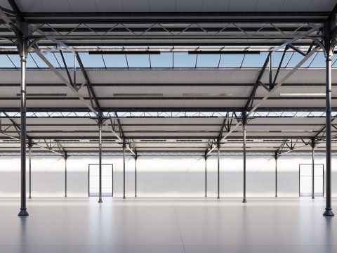 Industrial buildin with interior 1 Modello 3D