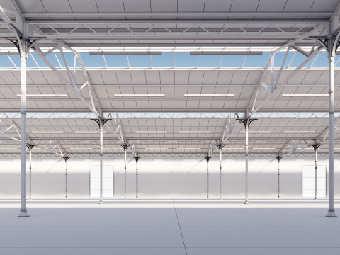Industrial buildin with interior 1 Modello 3D