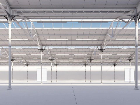 Industrial buildin with interior 1 3D Model