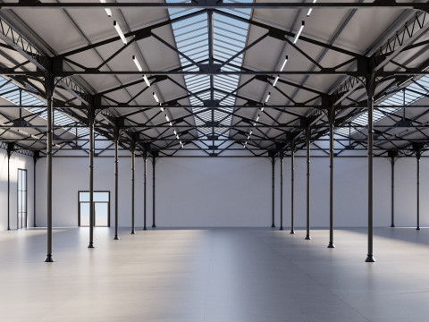 Industrial buildin with interior 1 Modello 3D