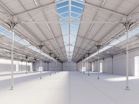 Industrial buildin with interior 1 3D Model