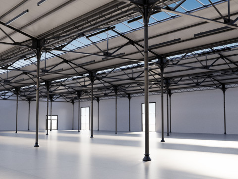 Industrial buildin with interior 1 Modello 3D