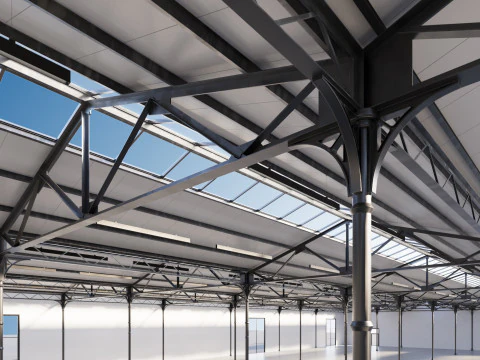 Industrial buildin with interior 1 3D Model