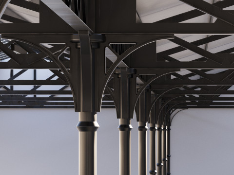 Industrial buildin with interior 1 Modello 3D