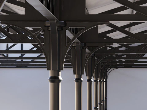 Industrial buildin with interior 1 3D Model