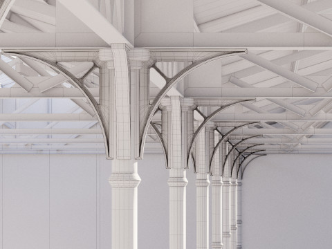 Industrial buildin with interior 1 Modello 3D