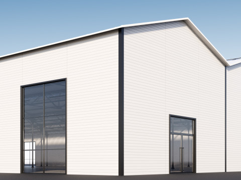 Industrial buildin with interior 1 Modello 3D