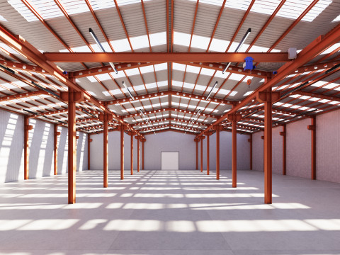 Industrial buildin with interior 2 3D Model