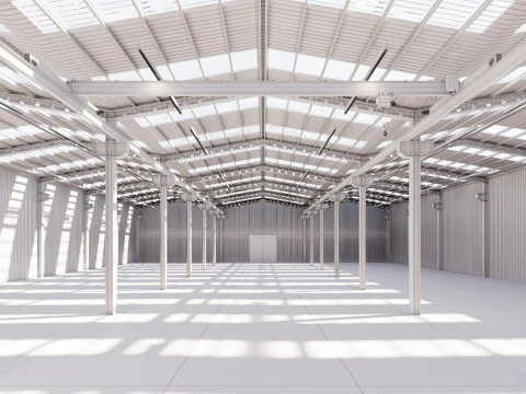 Industrial buildin with interior 2 3D Model