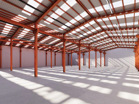 Industrial buildin with interior 2 3D Model