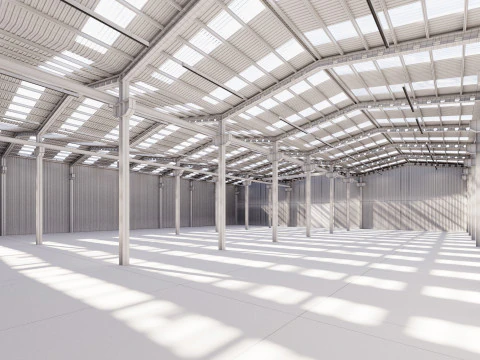 Industrial buildin with interior 2 3D Model