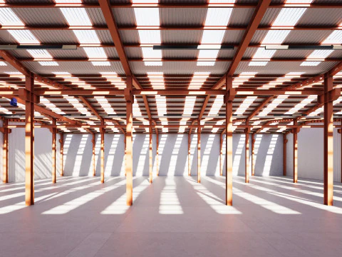 Industrial buildin with interior 2 3D Model
