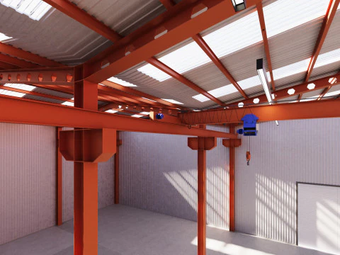 Industrial buildin with interior 2 3D Model