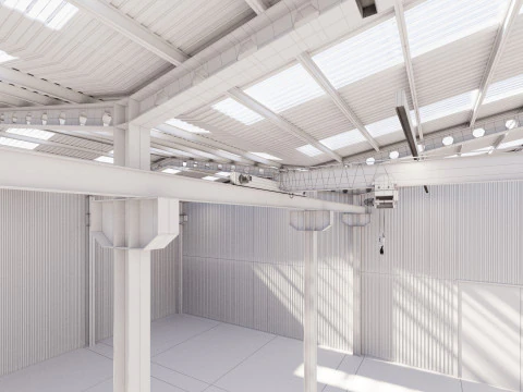 Industrial buildin with interior 2 3D Model