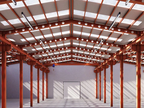 Industrial buildin with interior 2 3D Model