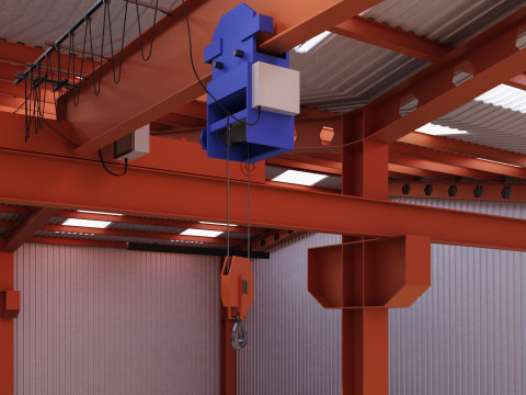 Industrial buildin with interior 2 Modelo 3D
