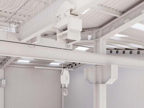 Industrial buildin with interior 2 3D Model
