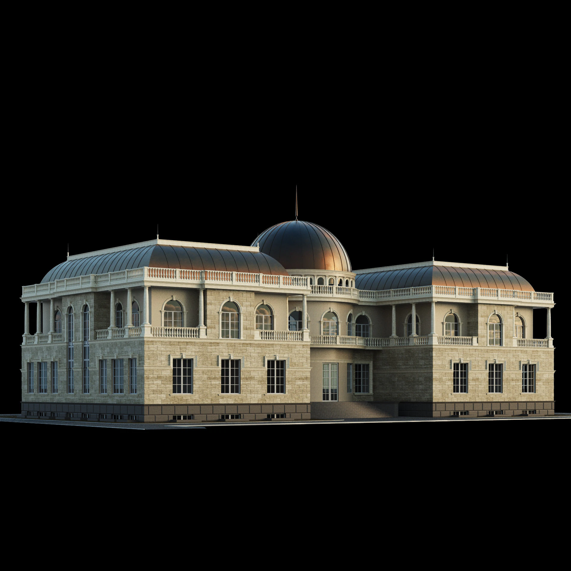 Villa classique Modèle 3D .c4d .max .obj .3ds .fbx .stl .blend 