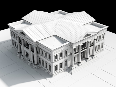 Classic villa 3 Modèle 3D