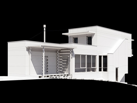 Modern house on a narrow plot 3D Modell