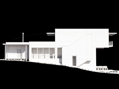 Modern house on a narrow plot 3D Modell
