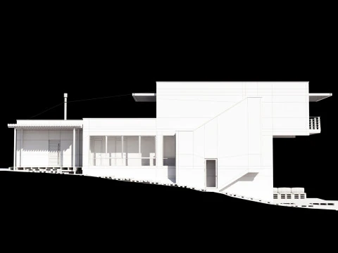 Modern house on a narrow plot 3D Model