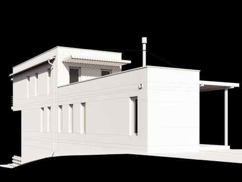 Modern house on a narrow plot 3D Modell