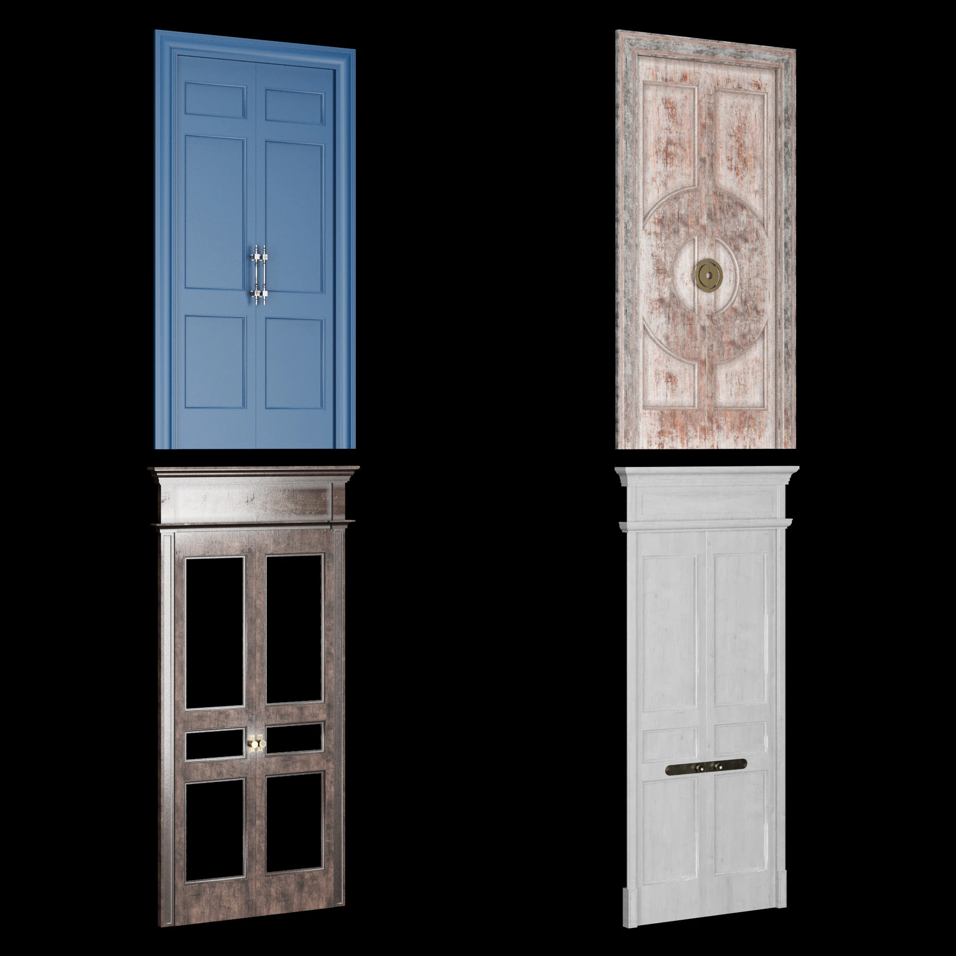 Door collection 2 28 pieces 3D Model .c4d .max .obj .3ds .fbx .stl .blend 