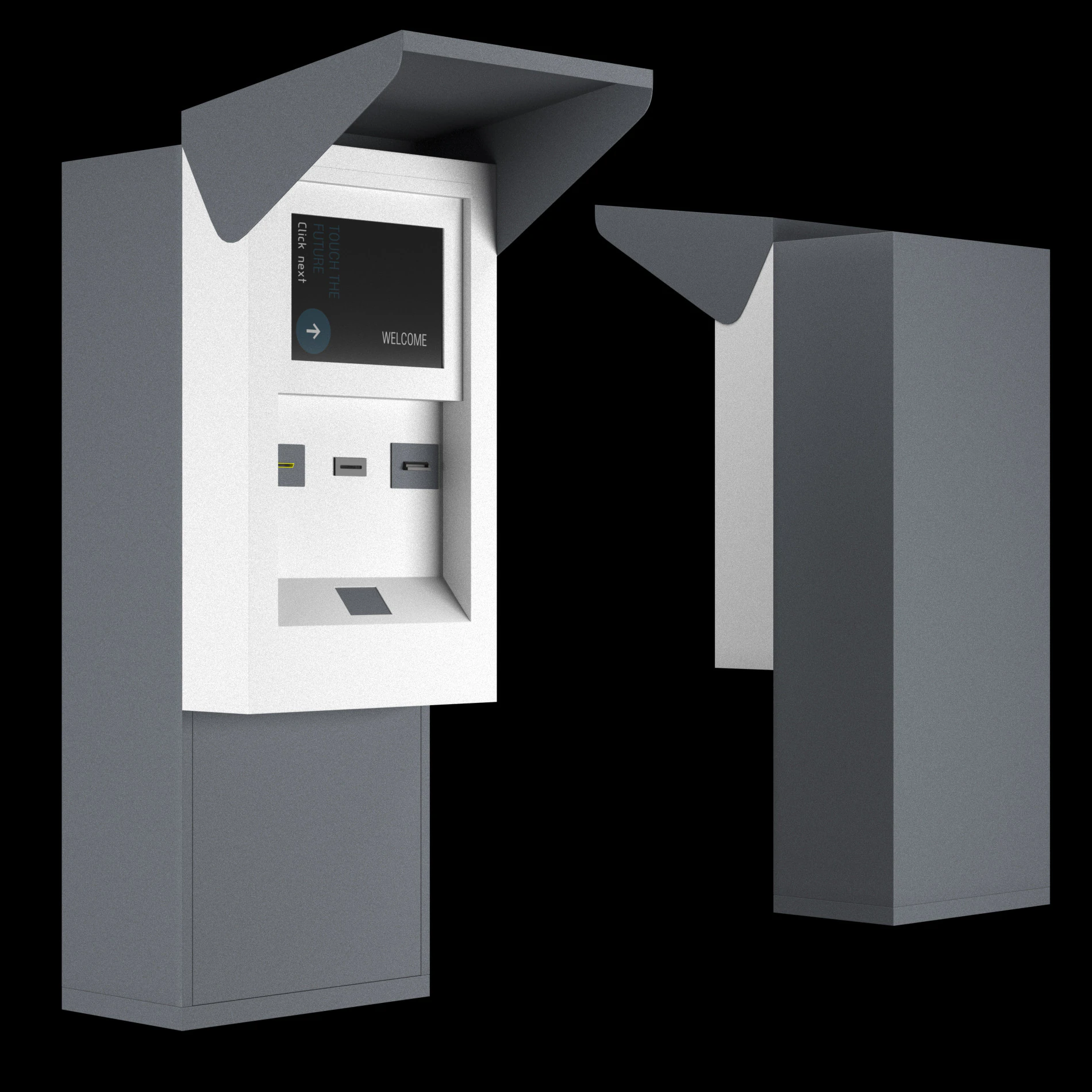 Payment terminal 4 3D Model .c4d .max .obj .3ds .fbx .stl .blend 