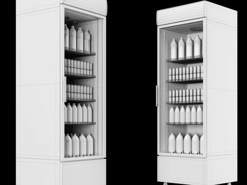 Fridge with drinks 1 3D Model