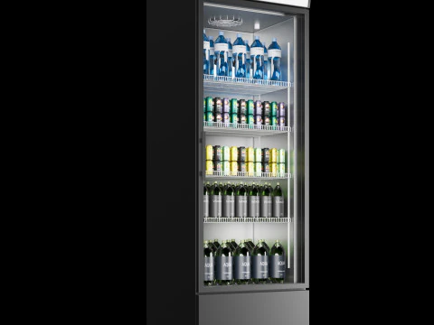 Fridge with drinks 1 3D Model