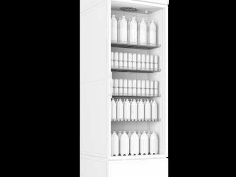 Fridge with drinks 1 3D Model