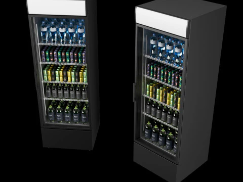 Fridge with drinks 1 3D Model