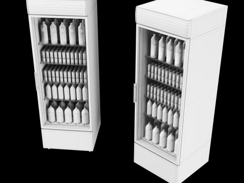Fridge with drinks 1 3D Model