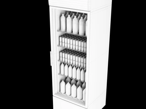 Fridge with drinks 1 3D Model