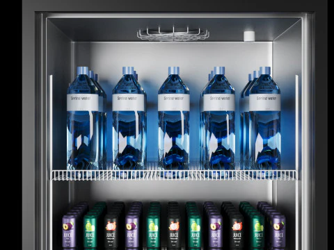 Fridge with drinks 1 3D Model