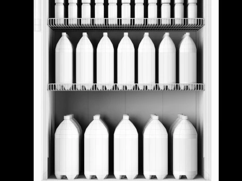 Fridge with drinks 1 3D Model