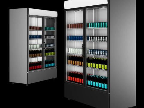 飲み物の入った冷蔵庫 2 3Dモデル