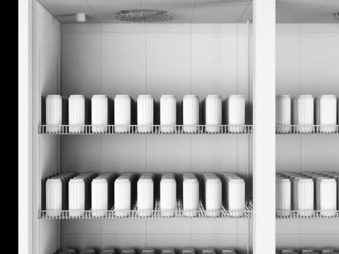 Fridge with drinks 2 3D Model
