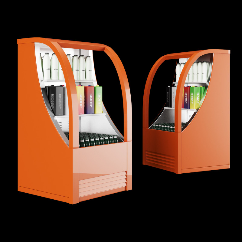 Fridge with drinks 3 3D Model .c4d .max .obj .3ds .fbx .stl .blend