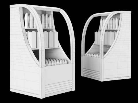 Fridge with drinks 3 3D Model