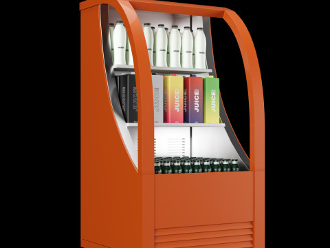 Fridge with drinks 3 3D Model