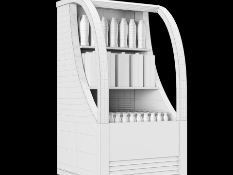 Fridge with drinks 3 3D Model