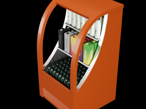 Fridge with drinks 3 3D Model