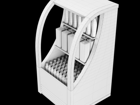 Fridge with drinks 3 3D Model