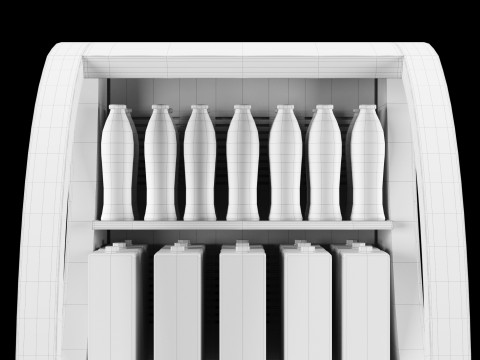Fridge with drinks 3 3D Model