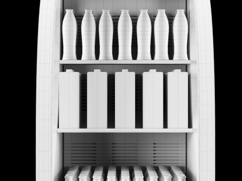 Fridge with drinks 3 3D Model