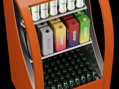 Fridge with drinks 3 3D Model